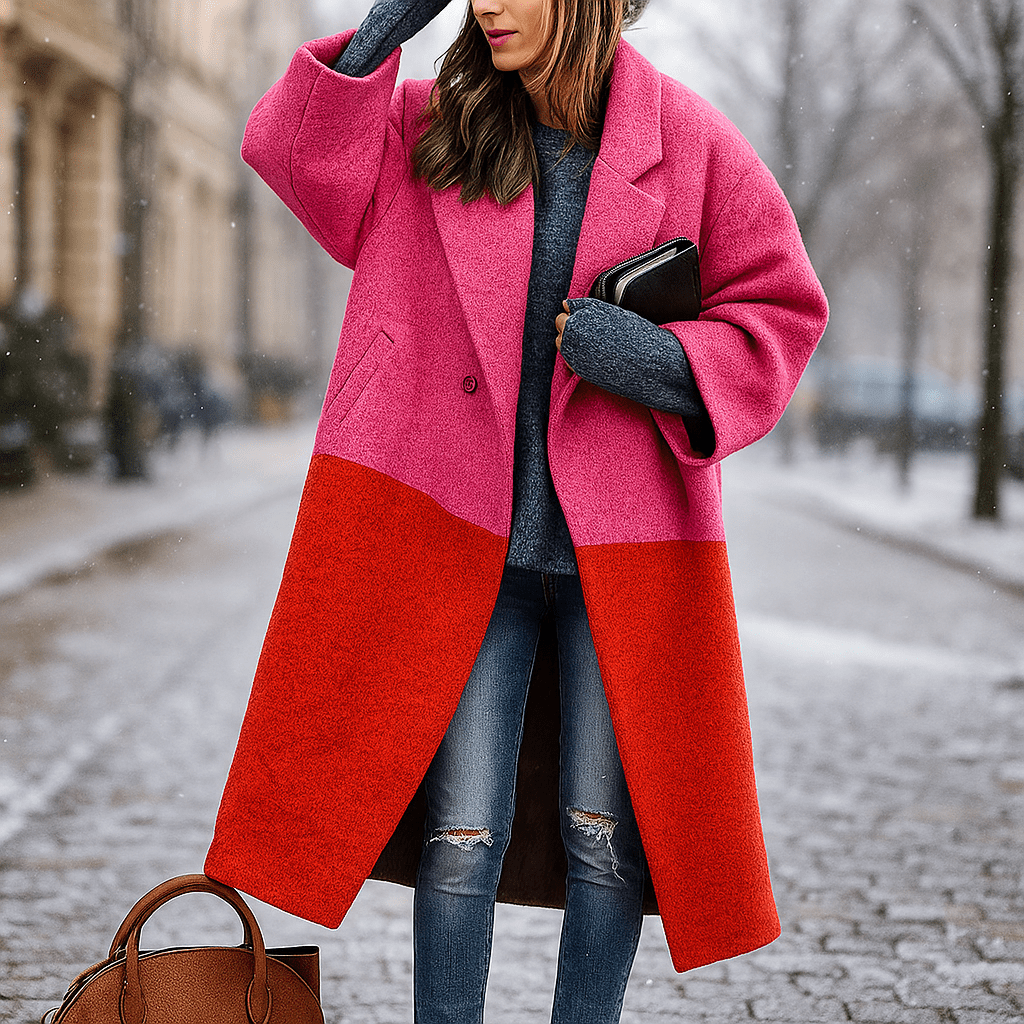 Milla – Długi Płaszcz – Ciepłe Kolory – Stylowy Komfort