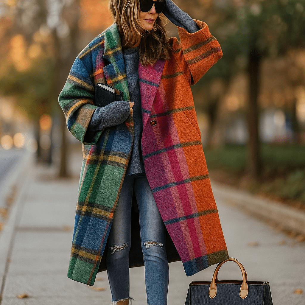 Milla – Długi Płaszcz – Ciepłe Kolory – Stylowy Komfort