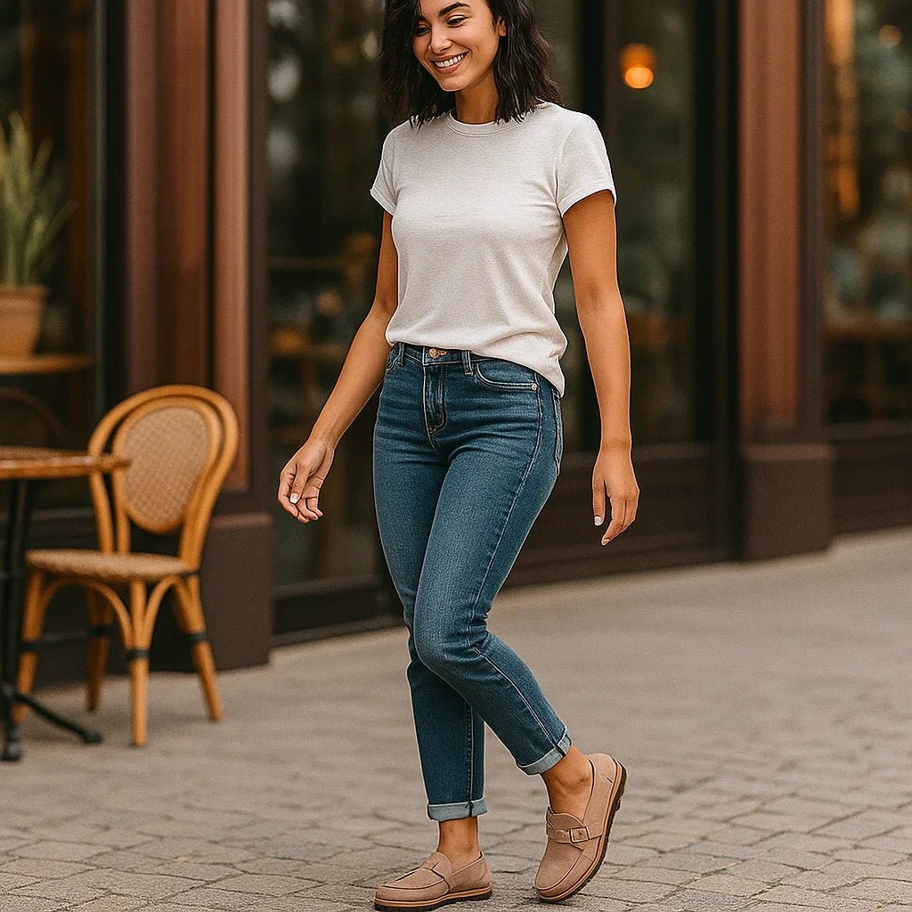 Ortopedyczne damskie mokasyny z ozdobną klamrą - vivano - warszawa