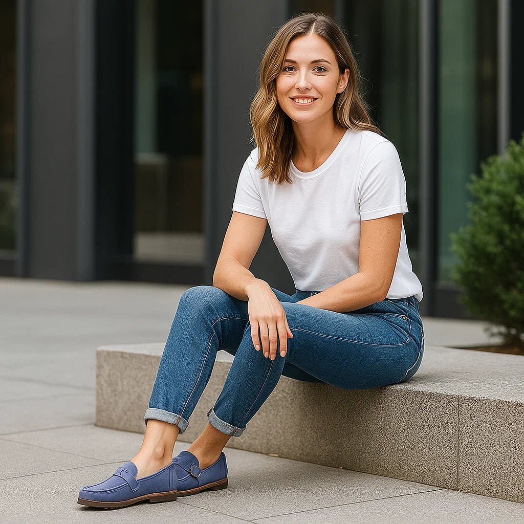 Ortopedyczne damskie mokasyny z ozdobną klamrą - vivano - warszawa