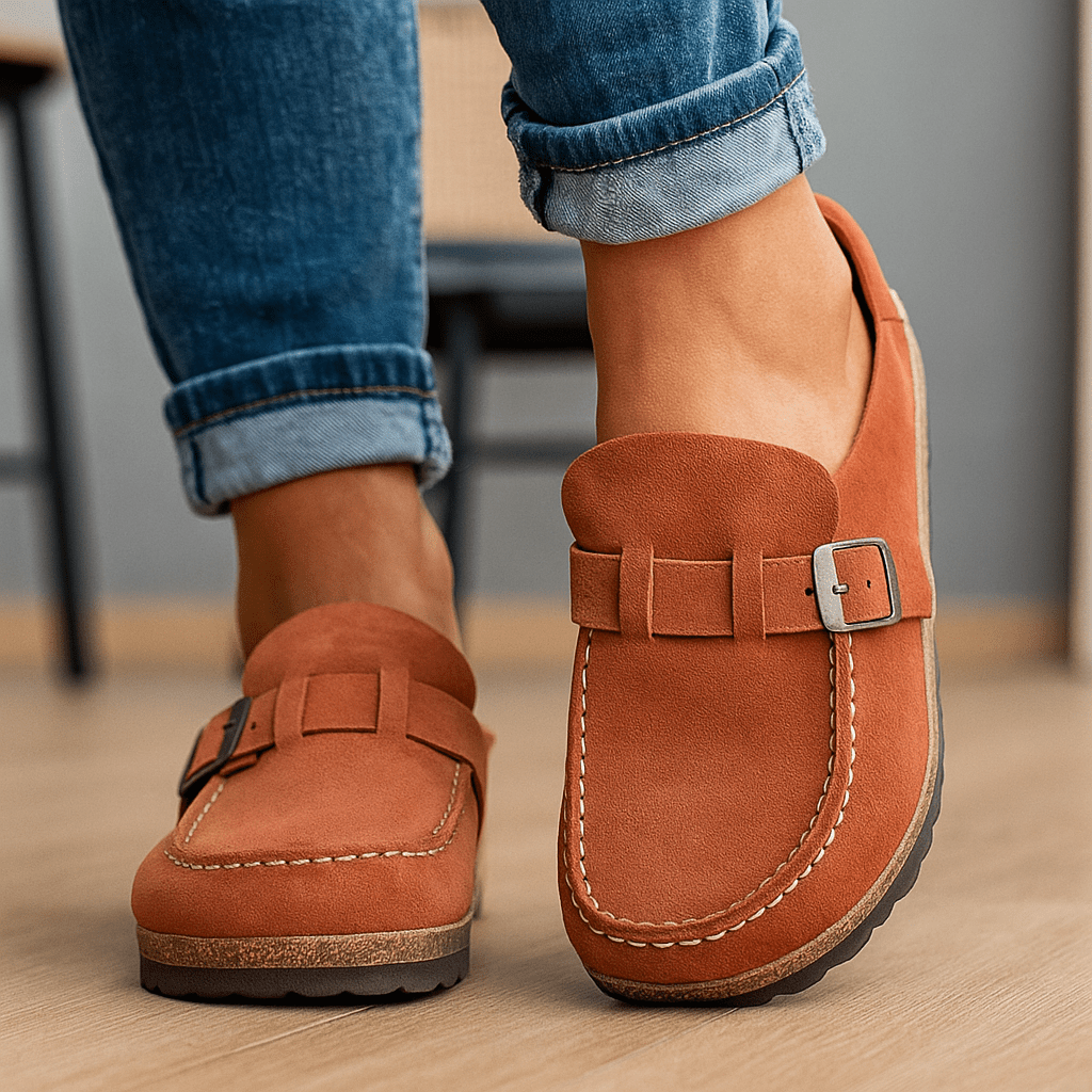 Ortopedyczne damskie mokasyny z ozdobną klamrą - vivano - warszawa