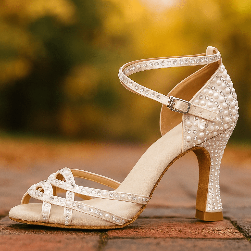 Buty do Tańca | Damskie, Latynoamerykańskie | Na Obcasie, z Cyrkoniami