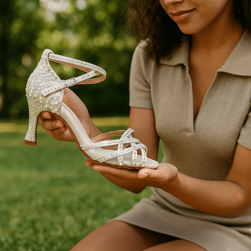 Buty do Tańca | Damskie, Latynoamerykańskie | Na Obcasie, z Cyrkoniami