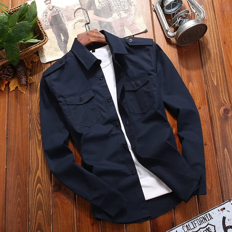 Męska Koszula Taktyczna Bawełniana Slim Fit