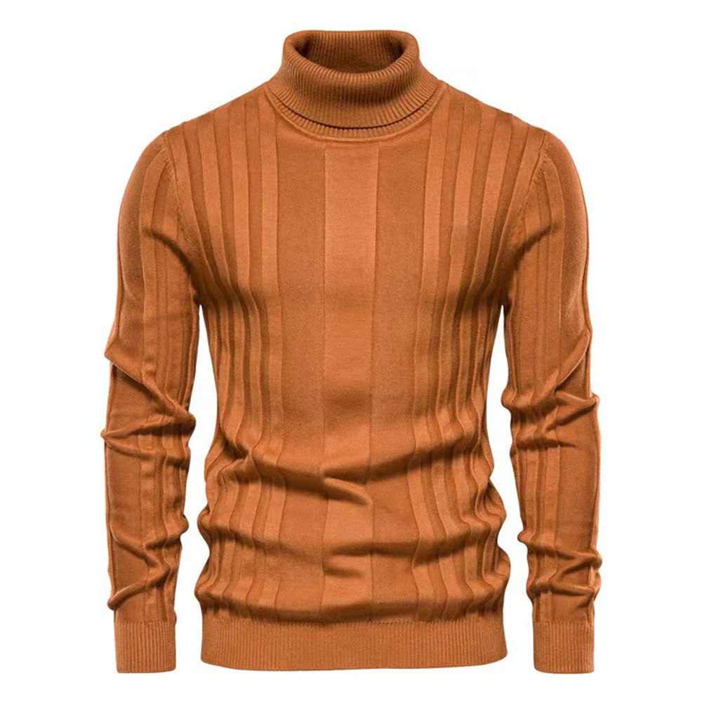 Stylowy męski sweter z golfem - elegancki - klasyczny fason