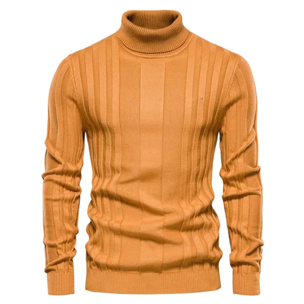 Stylowy męski sweter z golfem - elegancki - klasyczny fason