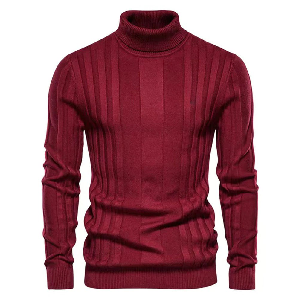 Stylowy męski sweter z golfem - elegancki - klasyczny fason