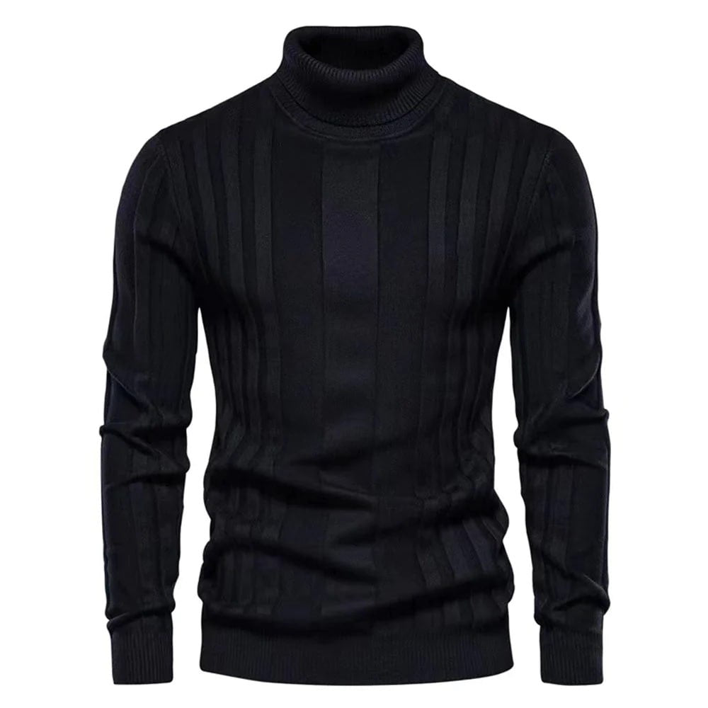 Stylowy męski sweter z golfem - elegancki - klasyczny fason