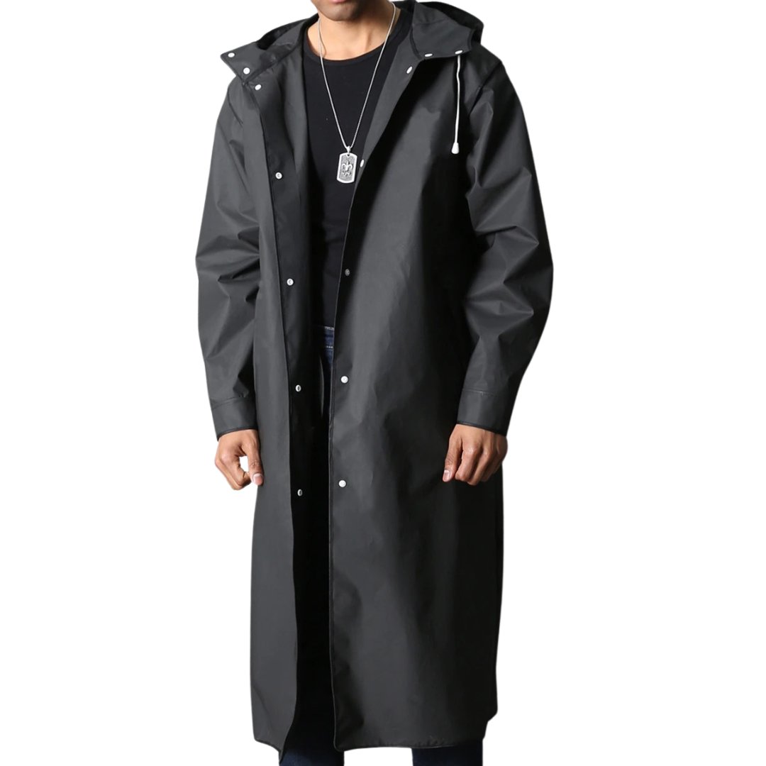Kurtka Przeciwdeszczowa | Czarna, Wodoszczelna, Unisex