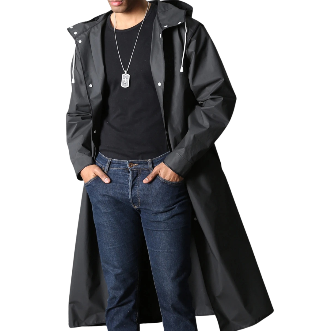 Kurtka Przeciwdeszczowa | Czarna, Wodoszczelna, Unisex