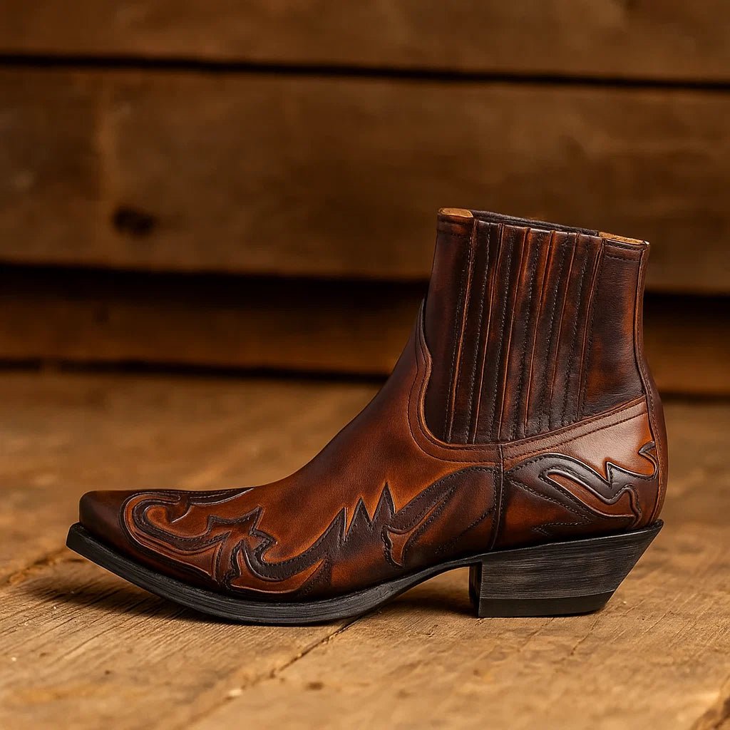 Roderick – Skórzane botki kowbojskie męskie - vivano - warszawa