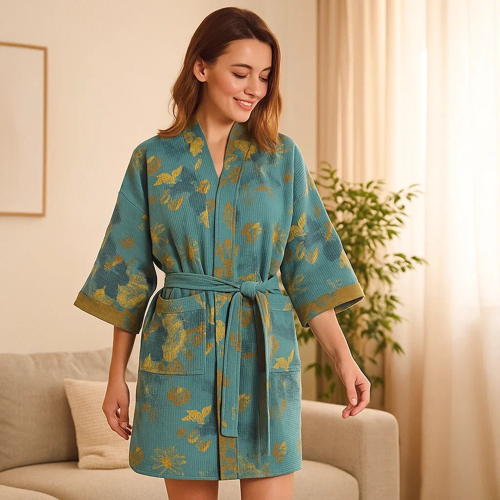 Rosewood Charm – Luksusowy Bawełniany Szlafrok z Ponadczasową Elegancją - vivano - warszawa