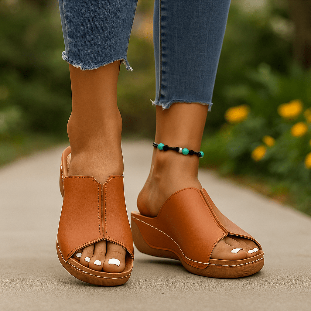 Sandały ortopedyczne damskie na platformie - komfortowe - profilowane - lekkie - vivano - warszawa