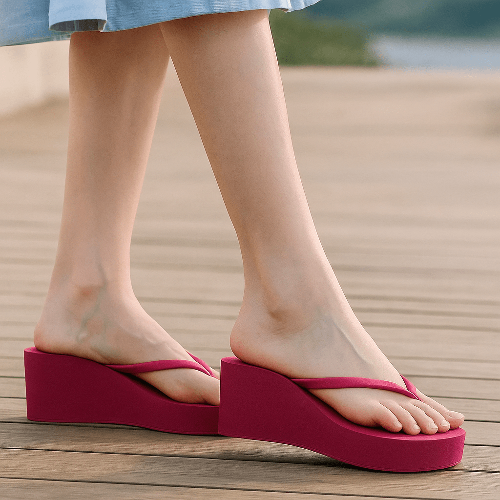 Sandały Solara na platformie - klapki na koturnie - damskie - vivano - warszawa