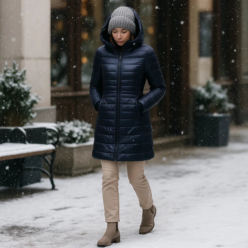 Sandra Lang – Długa Pikowana Kurtka Damska - vivano - warszawa