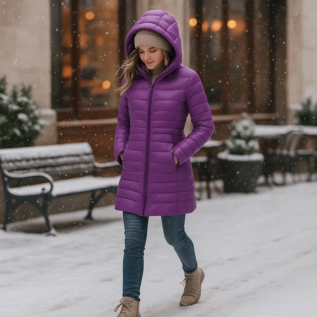 Sandra Lang – Długa Pikowana Kurtka Damska - vivano - warszawa