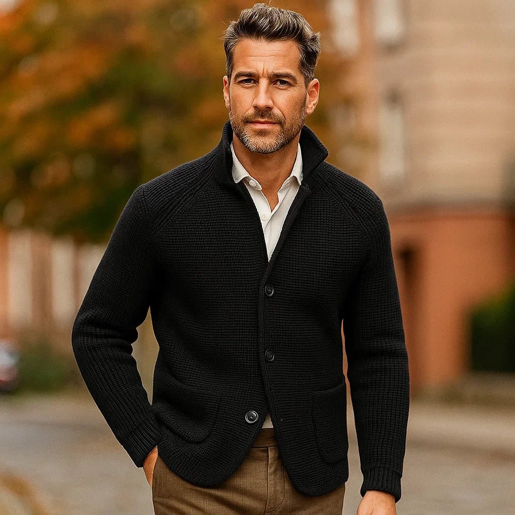 Sigmund - Elegancki kardigan męski - Komfortowy styl - Ponadczasowa jakość - vivano - warszawa