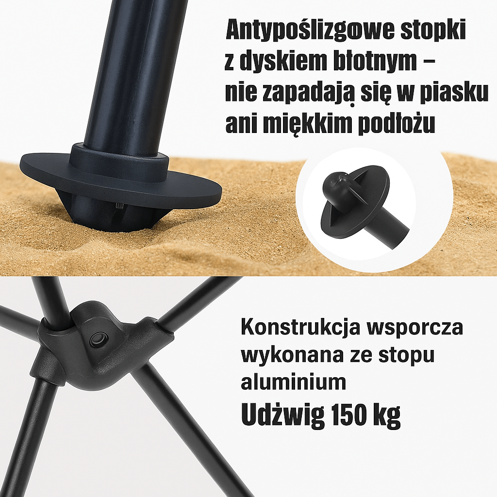 Składane Krzesło Kempingowe - Lekkie z Podłokietnikiem - vivano - warszawa