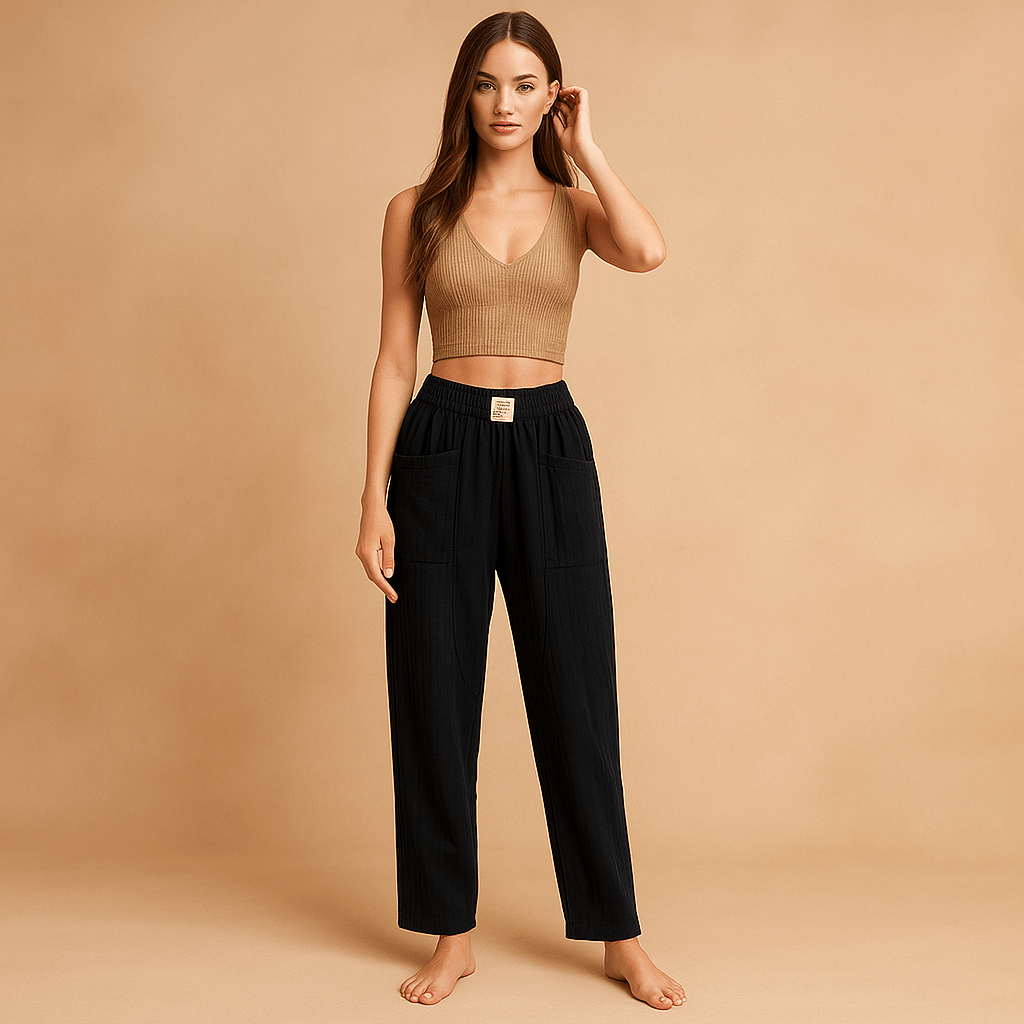 Spodnie bawełniane z lnu - Komfortowe - Oddychające - Stylowe - vivano - warszawa