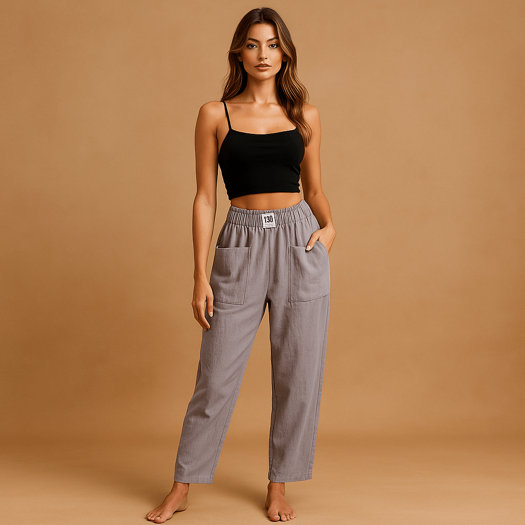 Spodnie bawełniane z lnu - Komfortowe - Oddychające - Stylowe - vivano - warszawa