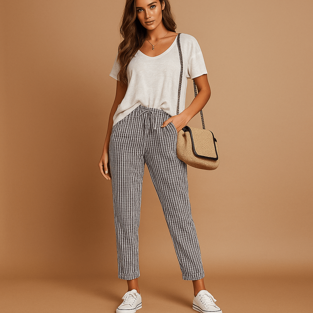 Spodnie lekkie - Luźny krój - Komfort i styl - vivano - warszawa