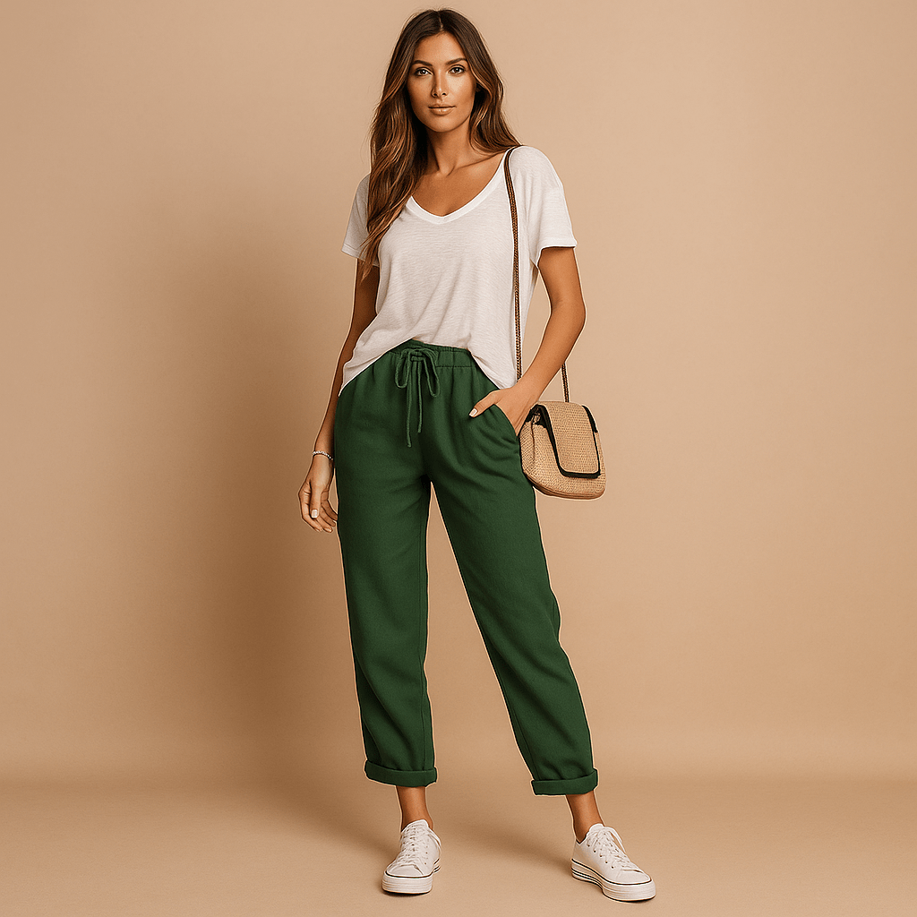 Spodnie lekkie - Luźny krój - Komfort i styl - vivano - warszawa