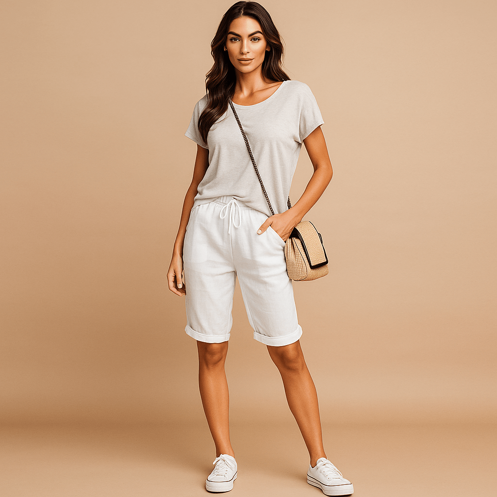 Spodnie lniane dla kobiet - Luźny krój - Komfort i styl - vivano - warszawa