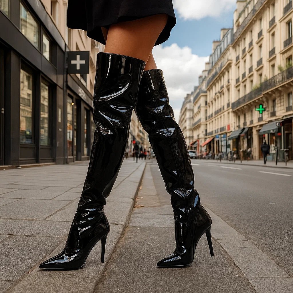 Stilla – Kozaki Overknee Błyszczące - vivano - warszawa