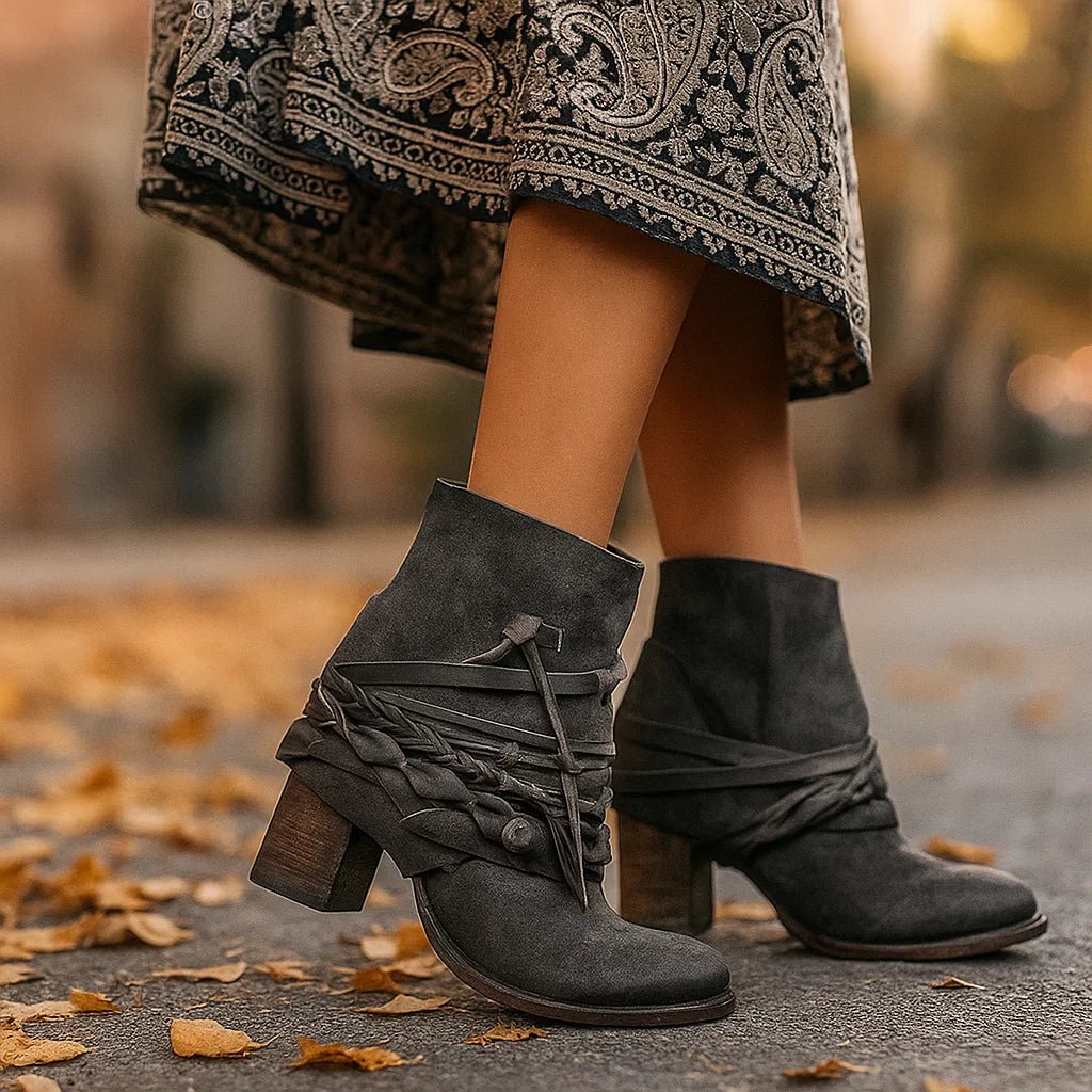 Stilla – Skórzane Botki Vintage na Kostkę - vivano - warszawa