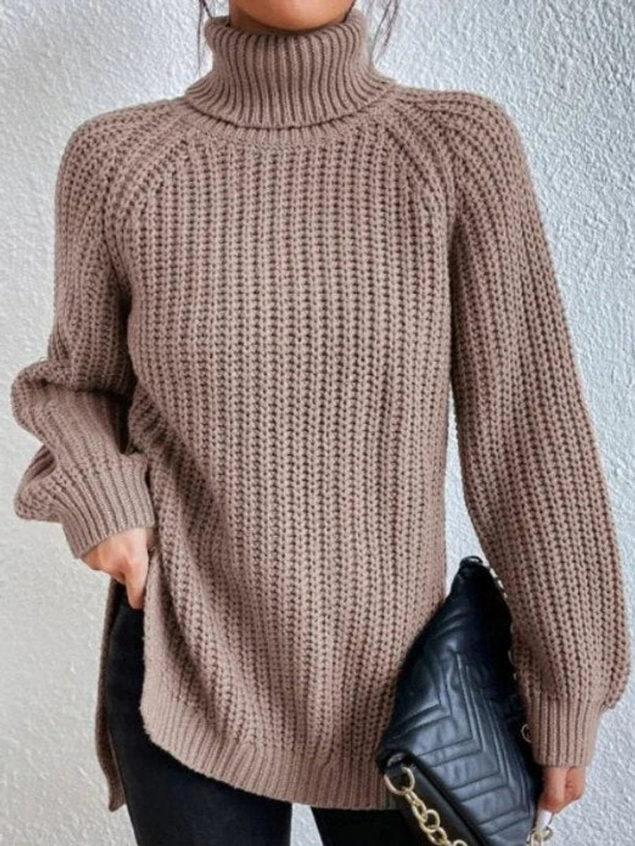 Sweter damski golf | Oversize, długi rękaw | Gruby splot