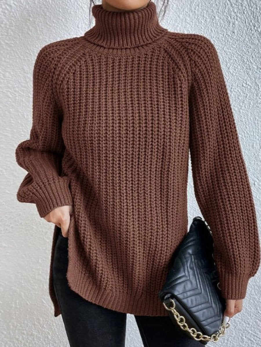 Sweter damski golf | Oversize, długi rękaw | Gruby splot