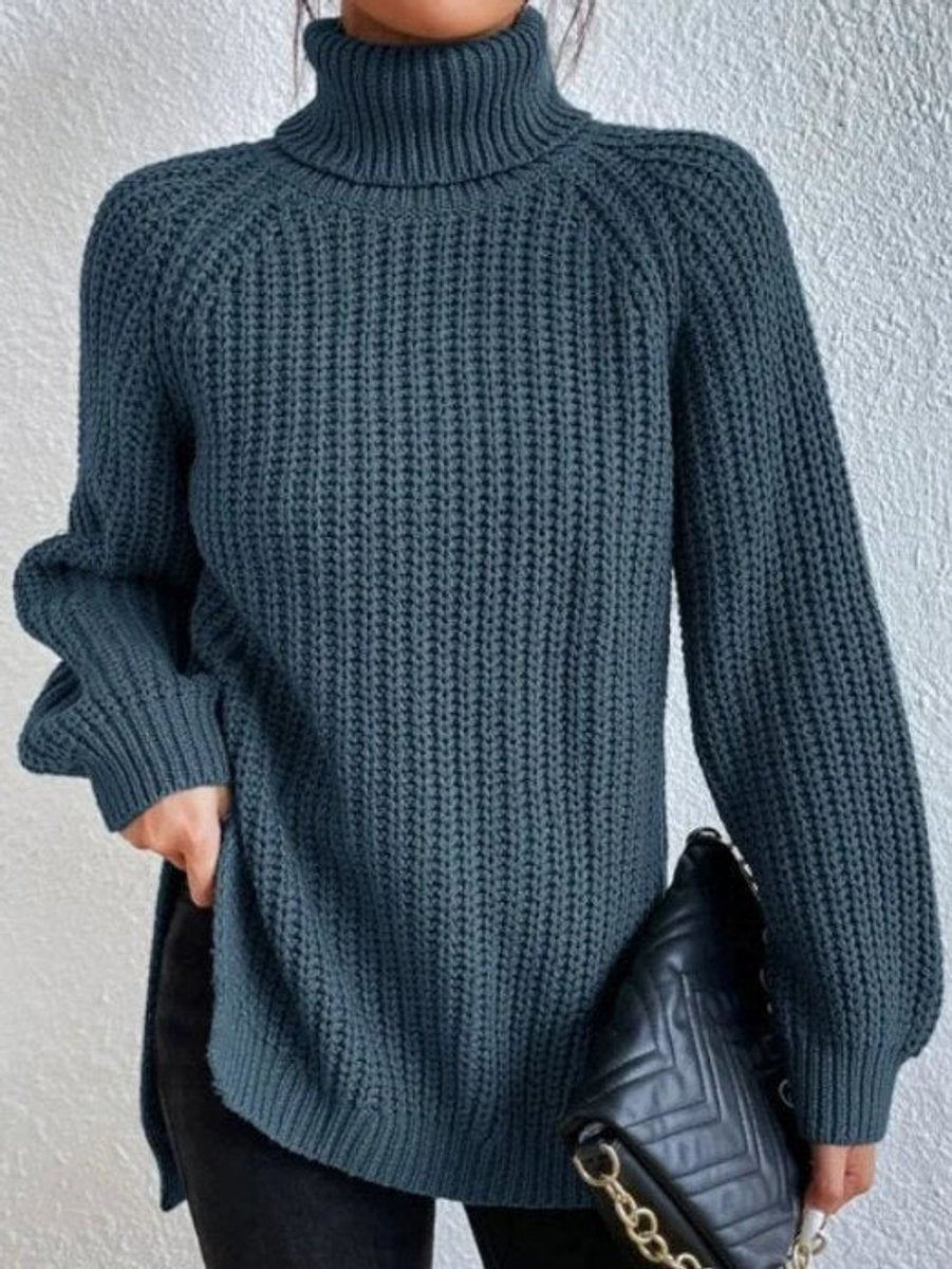 Sweter damski golf | Oversize, długi rękaw | Gruby splot