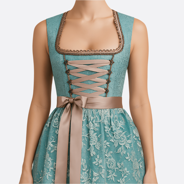 Sukienka Dirndl na Oktoberfest - Lekki Materiał - Stylowy Tradycyjny Design - vivano - warszawa