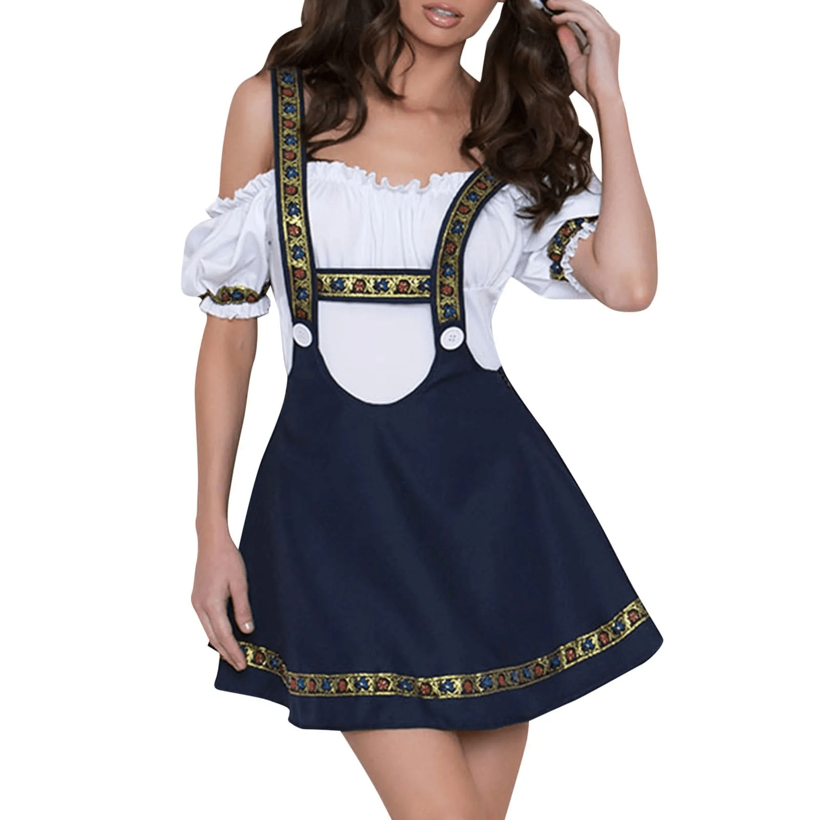 Sukienka Mini Dirndl - Mieszanka materiałów - Idealna na Oktoberfest - vivano - warszawa