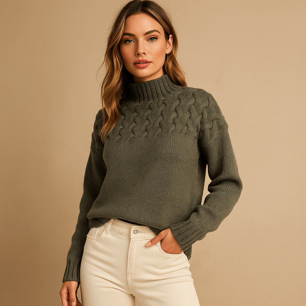 Sweter - Wysoka Szyja - Miękki - Ciepły - Komfort - vivano - warszawa