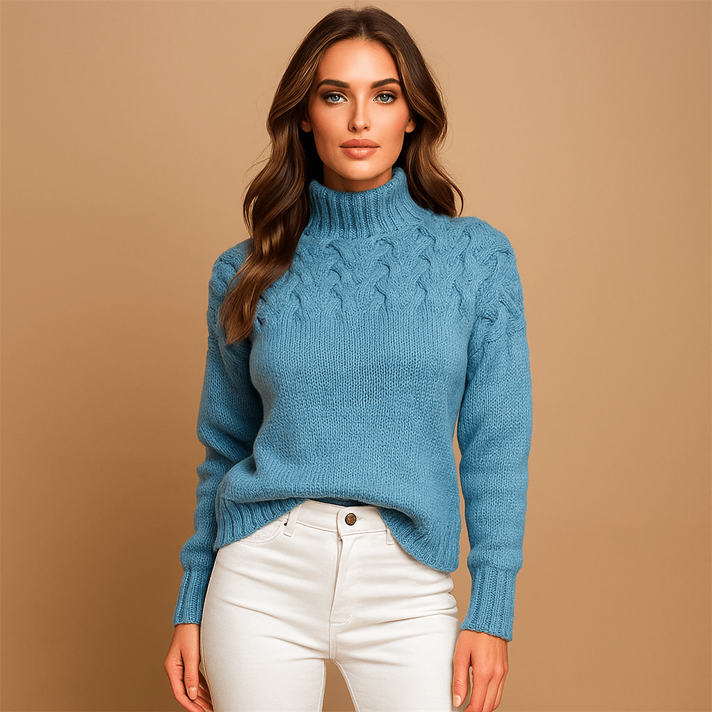 Sweter - Wysoka Szyja - Miękki - Ciepły - Komfort - vivano - warszawa