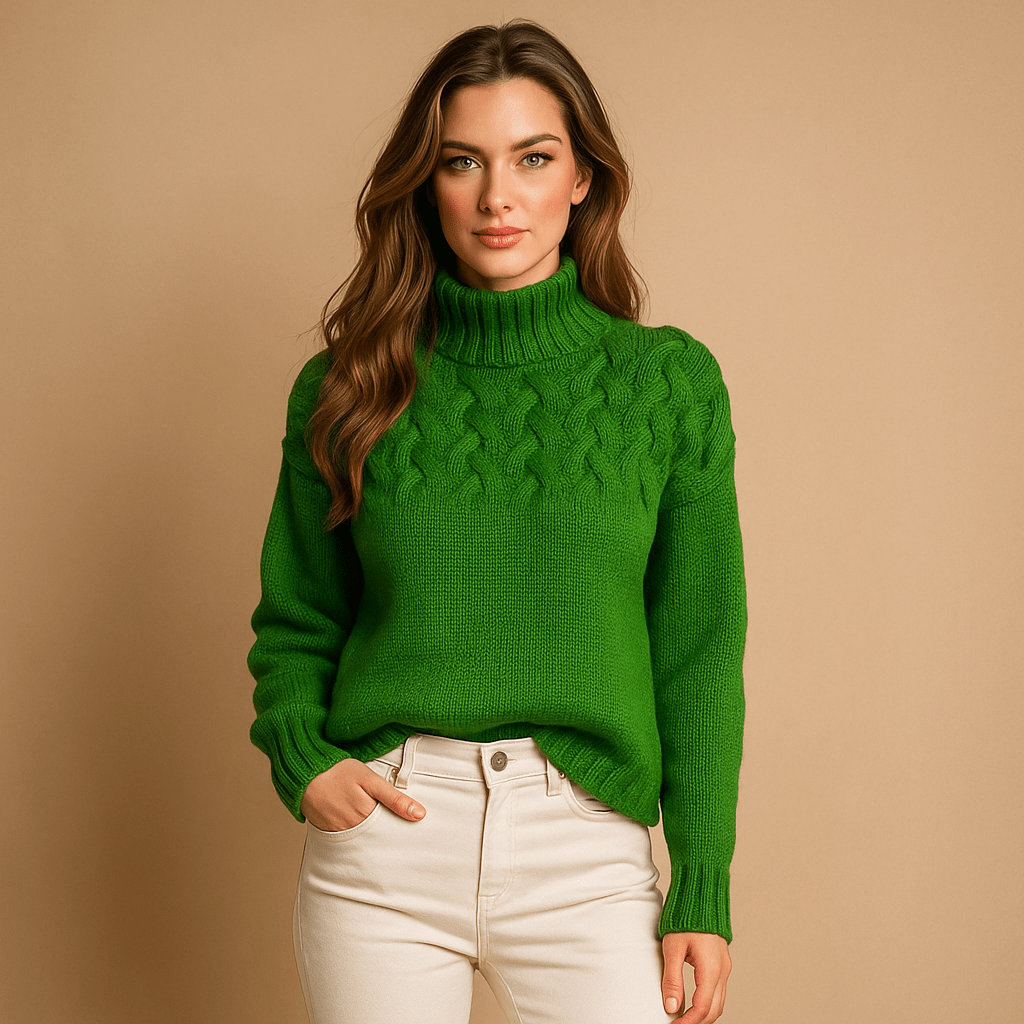 Sweter - Wysoka Szyja - Miękki - Ciepły - Komfort - vivano - warszawa