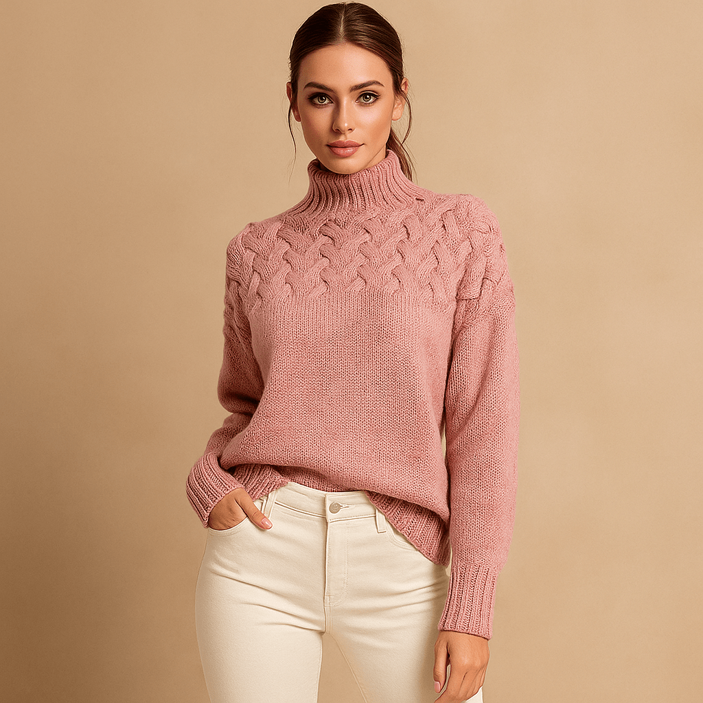 Sweter - Wysoka Szyja - Miękki - Ciepły - Komfort - vivano - warszawa