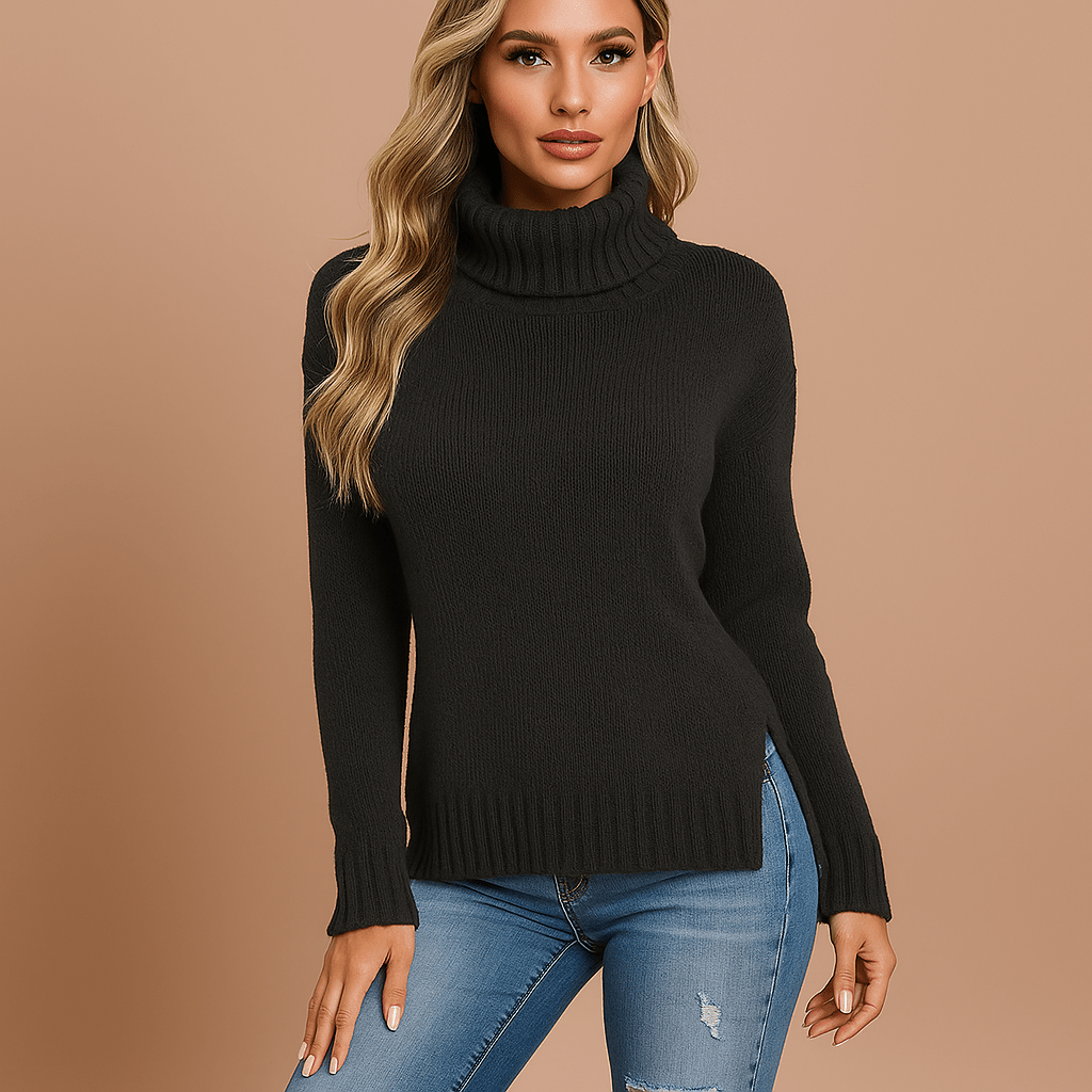 Sweter z golfem - Komfortowy - Stylowy - Ciepły - vivano - warszawa