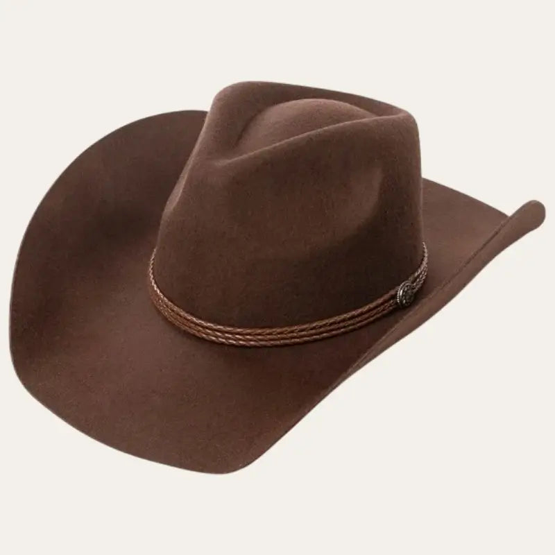 Kowbojski kapelusz Texasu | Brązowy wełniany | Westernowy styl