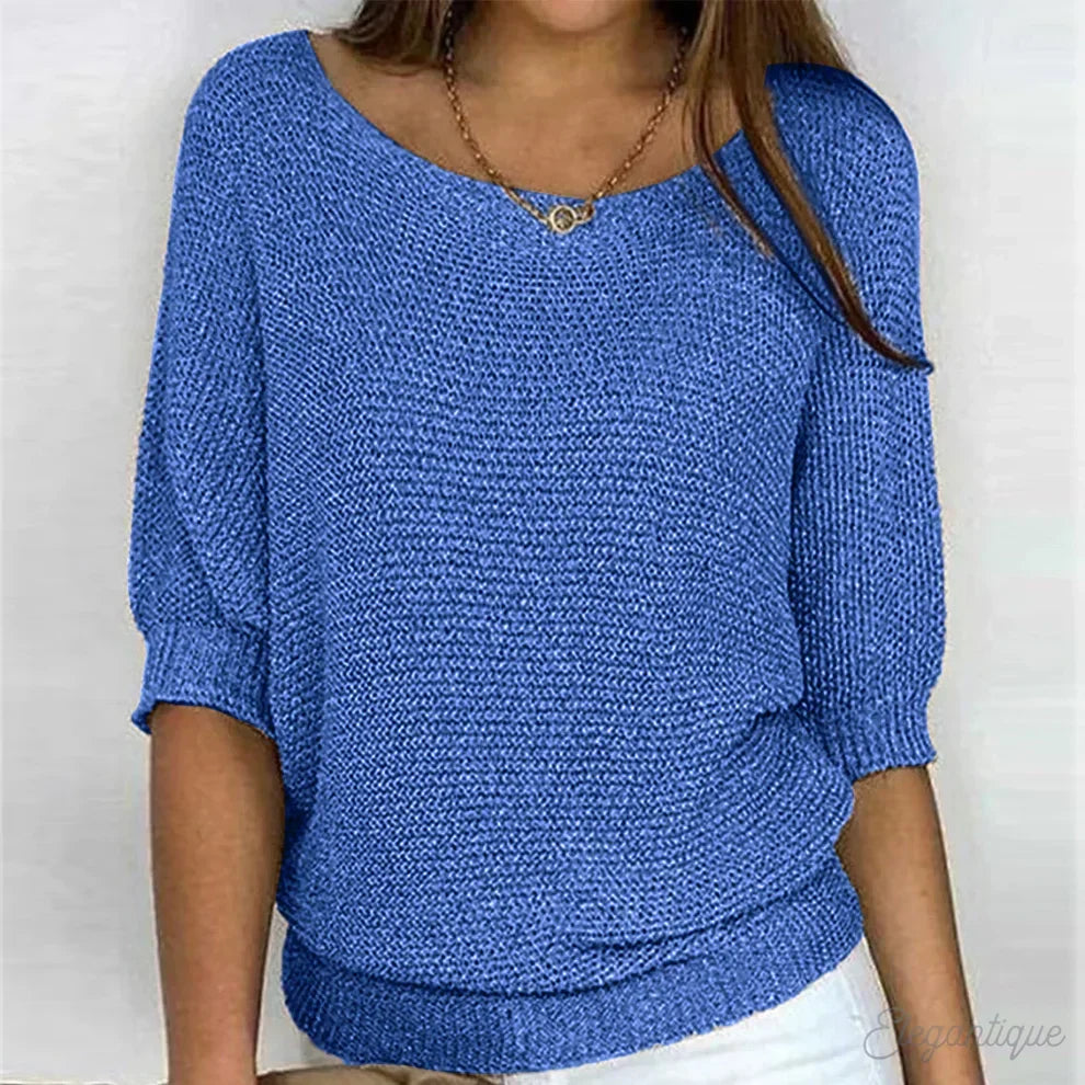 Damski Sweter Dzianinowy Jacquard Komfortowy