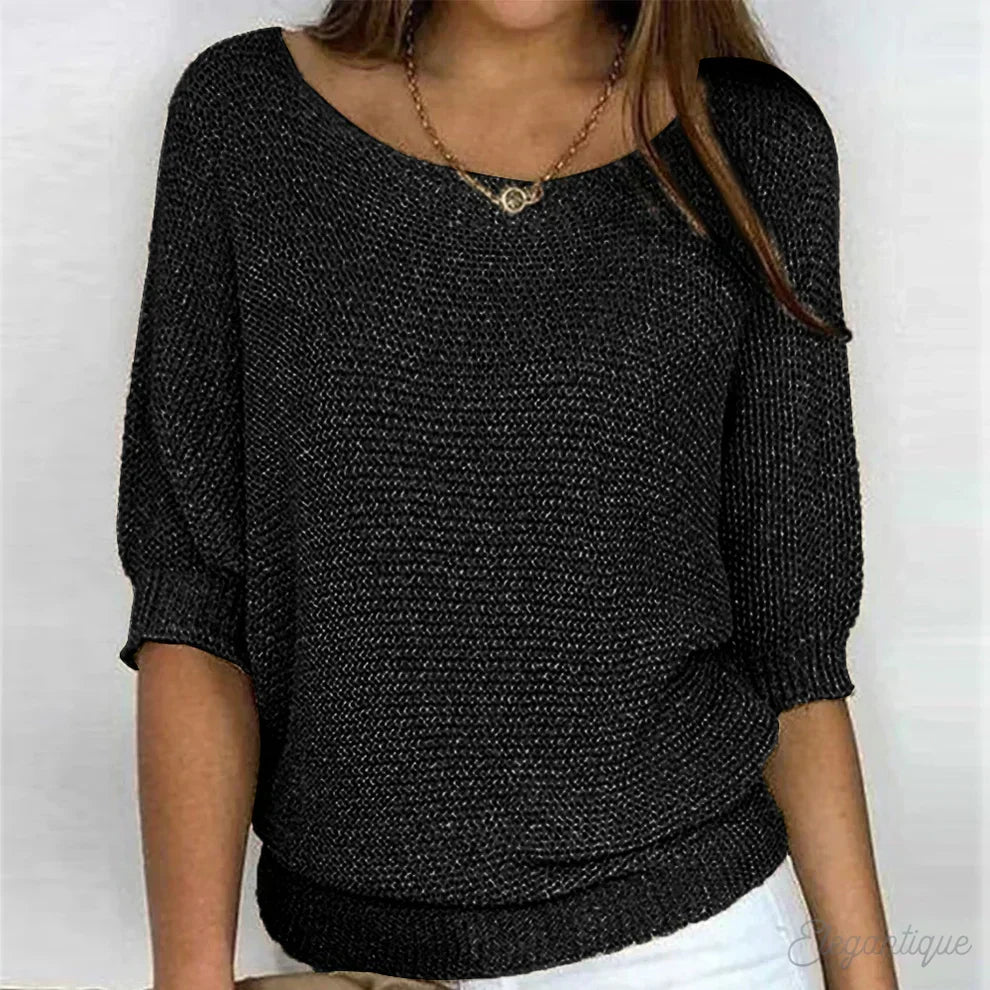Damski Sweter Dzianinowy Jacquard Komfortowy