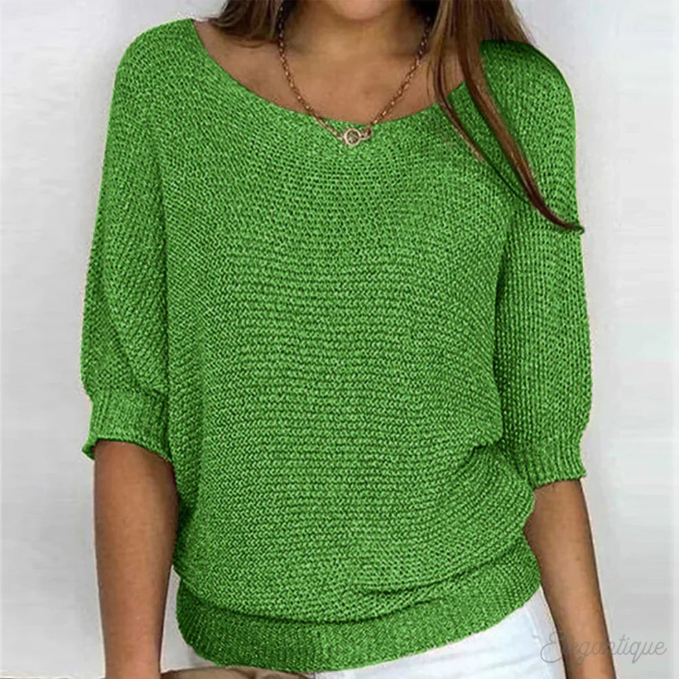 Damski Sweter Dzianinowy Jacquard Komfortowy