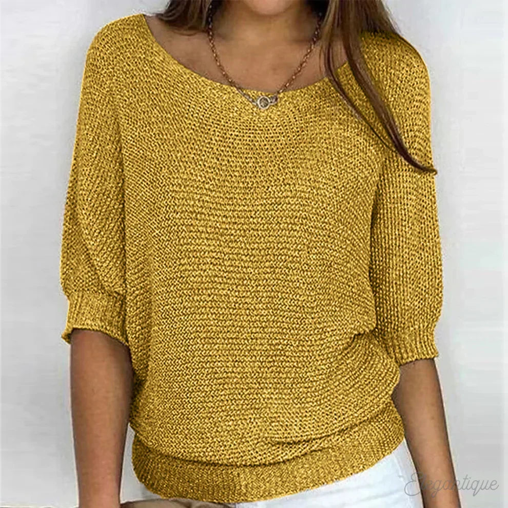 Damski Sweter Dzianinowy Jacquard Komfortowy