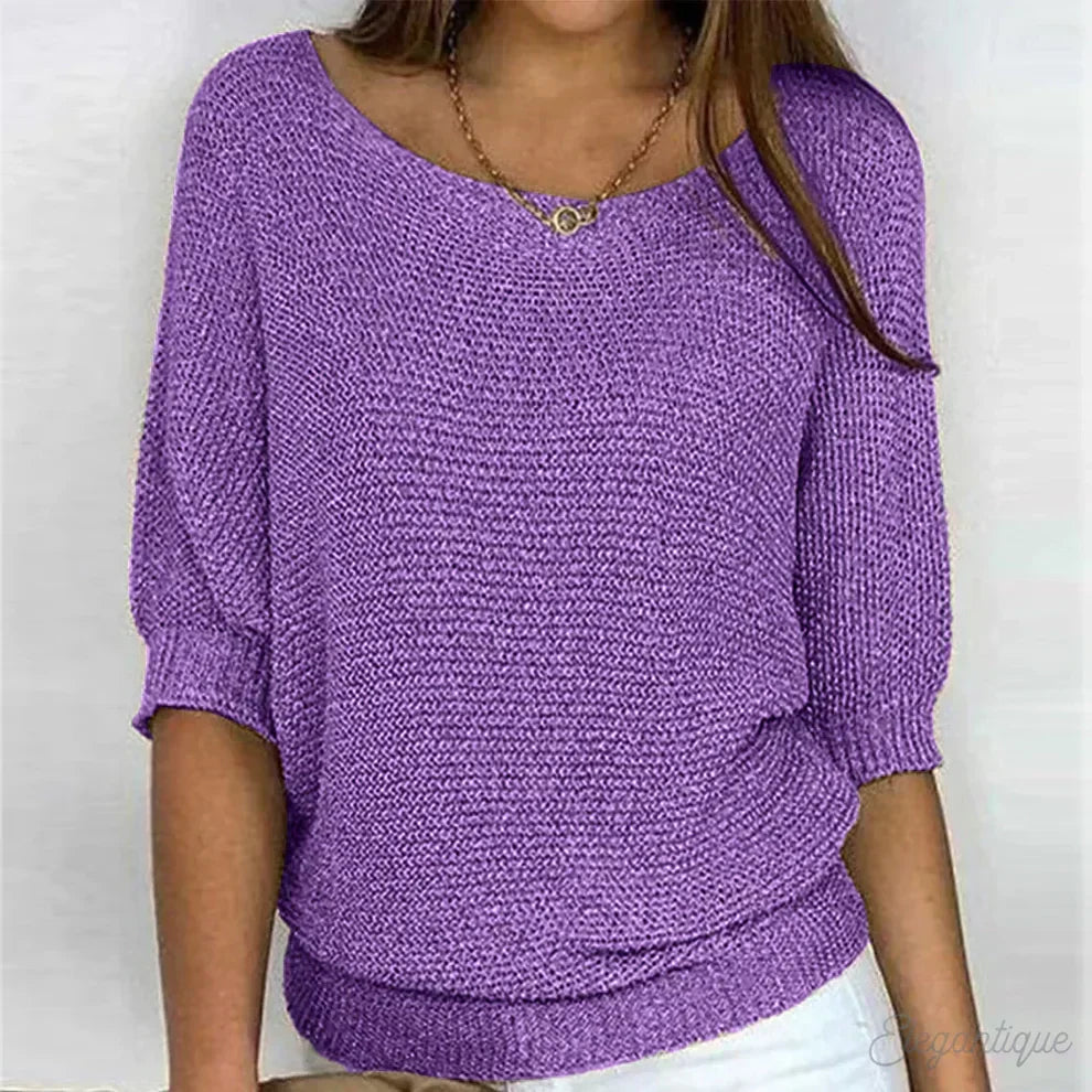 Damski Sweter Dzianinowy Jacquard Komfortowy