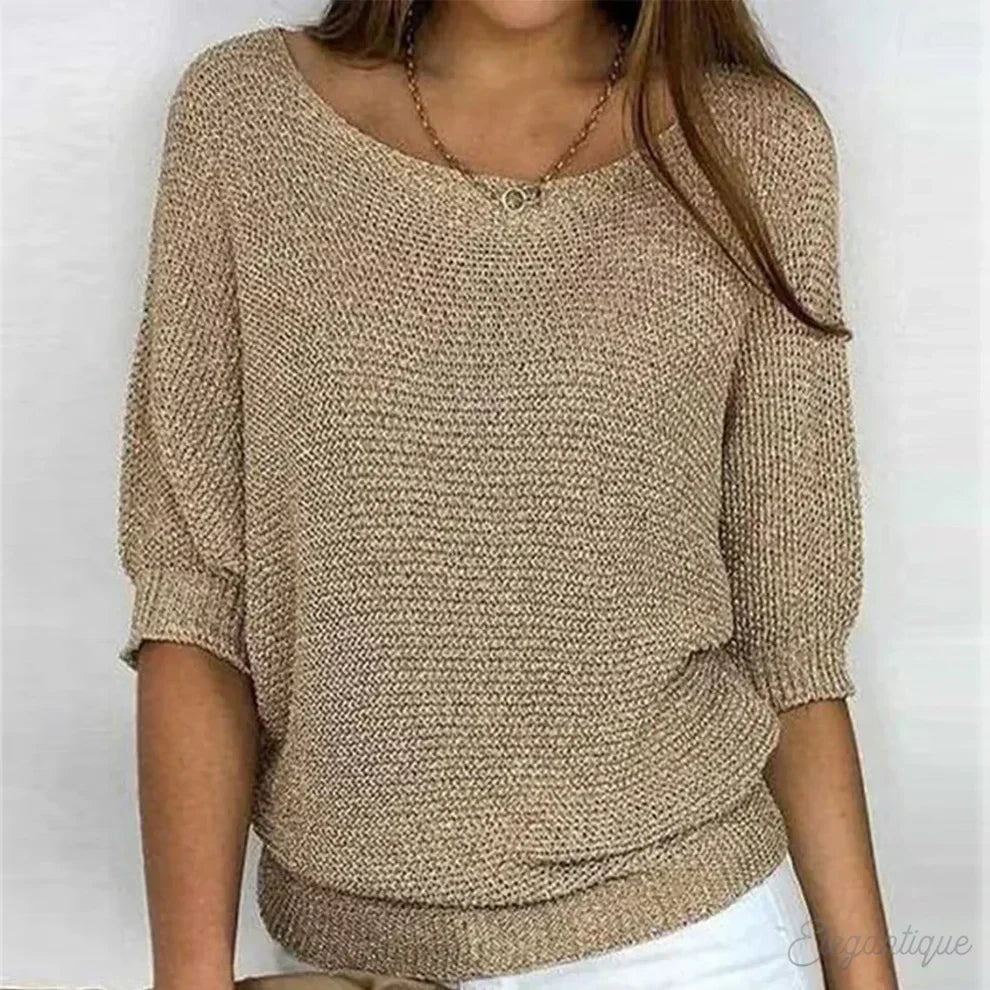 Damski Sweter Dzianinowy Jacquard Komfortowy