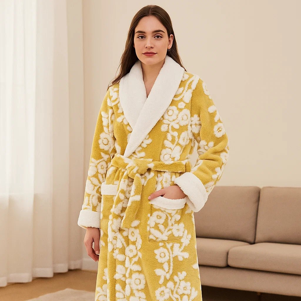 VeluMorn – Elegancki Szlafrok Jacquard z Podwójną Warstwą dla Stylowego Relaksu - vivano - warszawa