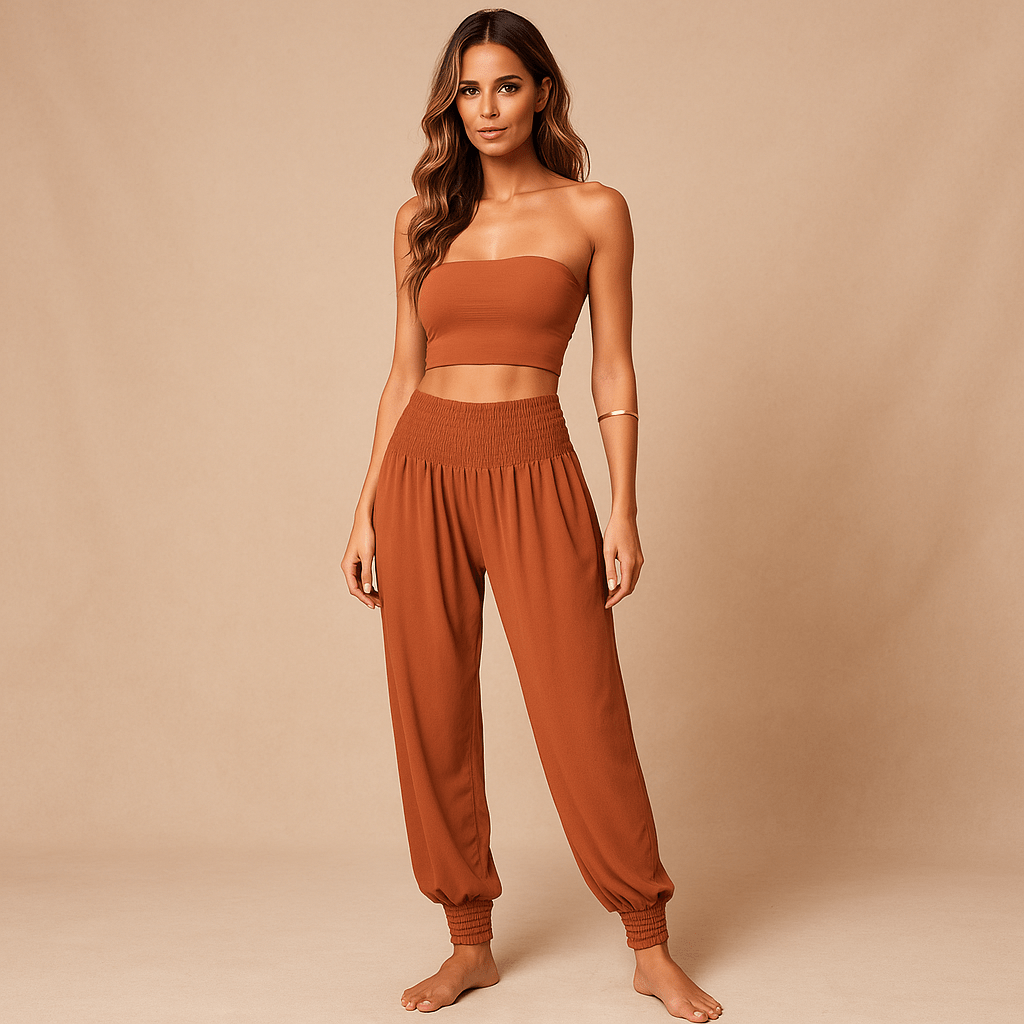 Wygodne Spodnie Haremowe - Elastyczny Pas - Przewiewne Mankiety - vivano - warszawa