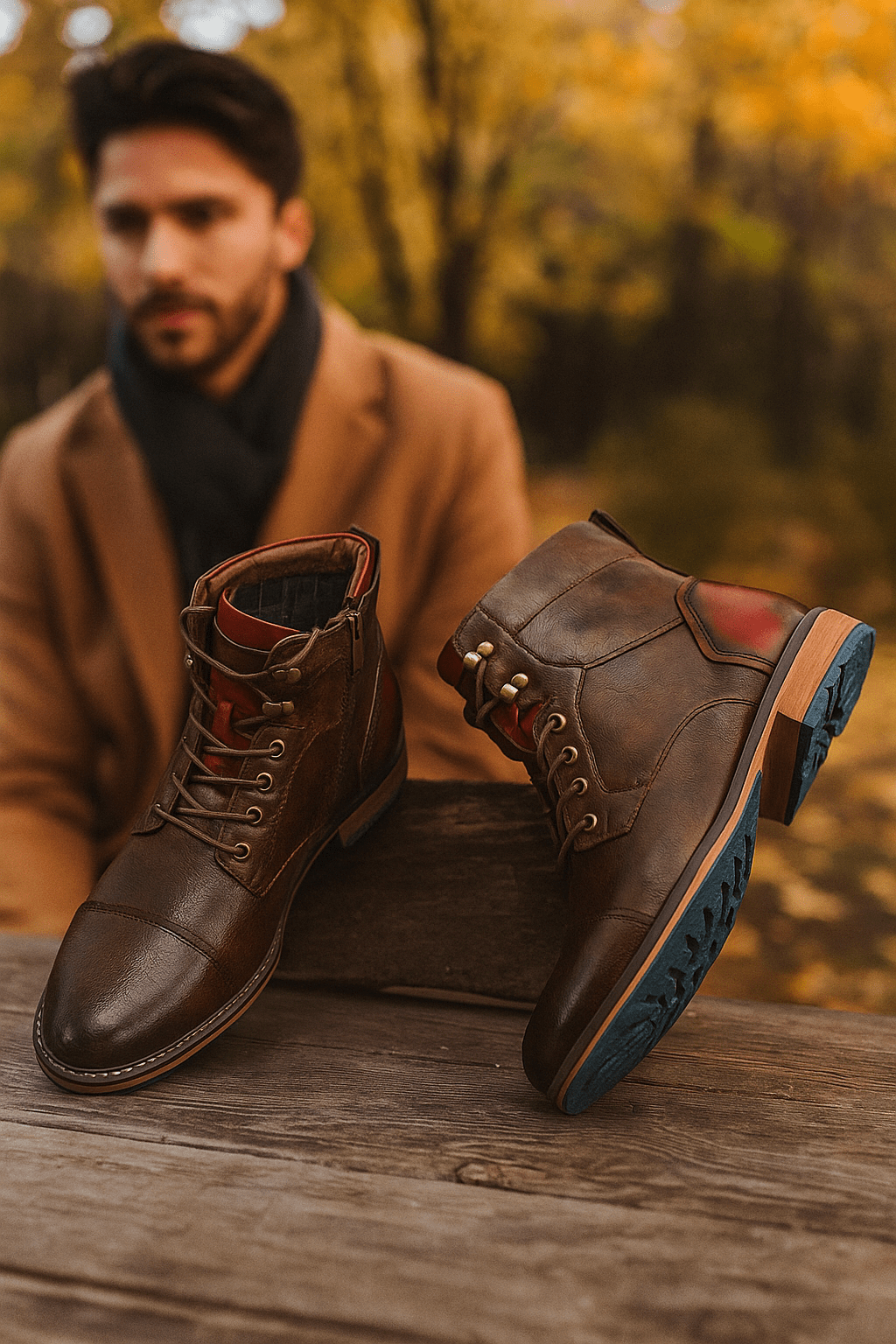 Wysokie Skórzane Buty Męskie Eleganckie - vivano - warszawa